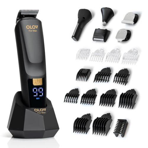 Beard Trimmer, 21 Piece All-In-One Mens Grooming Kit and Hair Clipper, Nose, Ear