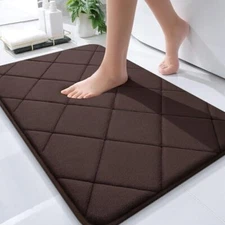  Memory Foam Bath Mat 30x20, Ultra Soft and Absorbent Bathroom 30" x 20" Brown
