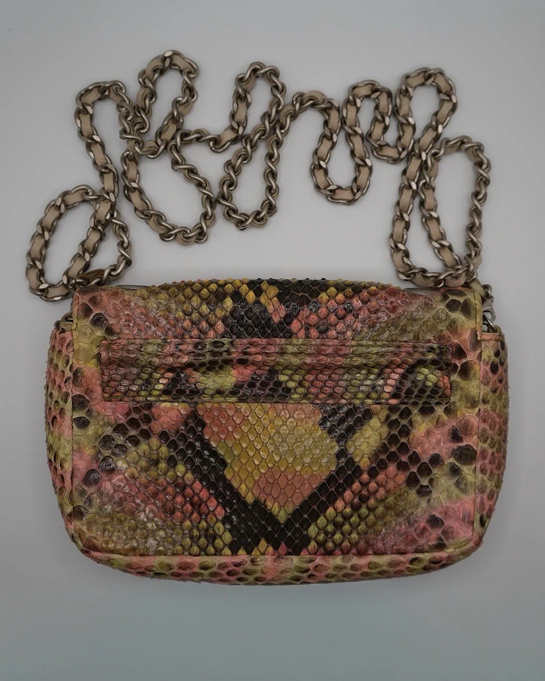 CHANEL MULTICOLOR PYTHON MINI FLAP BAG SILVER HAR… - image 4