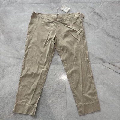 120% Lino Dress Pants Women Size 48 Ladies Flat Front Trouser Linen Zipper