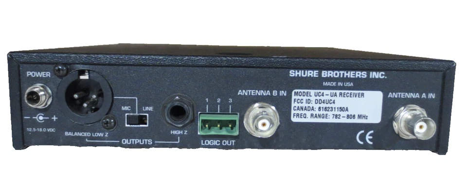 Shure UC4-UA Receiver 782-806 MHz With No Antenna Or Power Adapter - Image 4 of 4