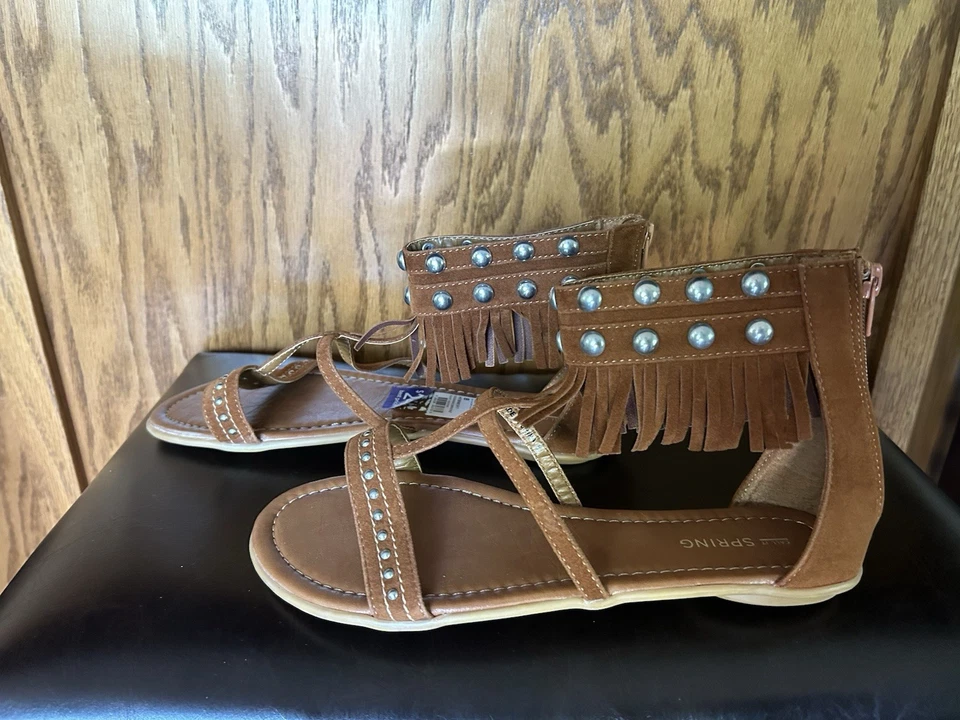 Call It Spring Women's Size 8 Sandals ~ Open Toe ~ Ankle Strap ~ Leather ~ Studs - Image 4 of 4