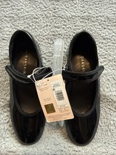 Danskin Girls Youth Size 1 Black Tap Dance Shoes