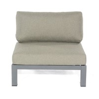 Sonnenpartner Lounge-Mittelmodul Equila Aluminium/Teakholz Mit Kissen Anthrazit