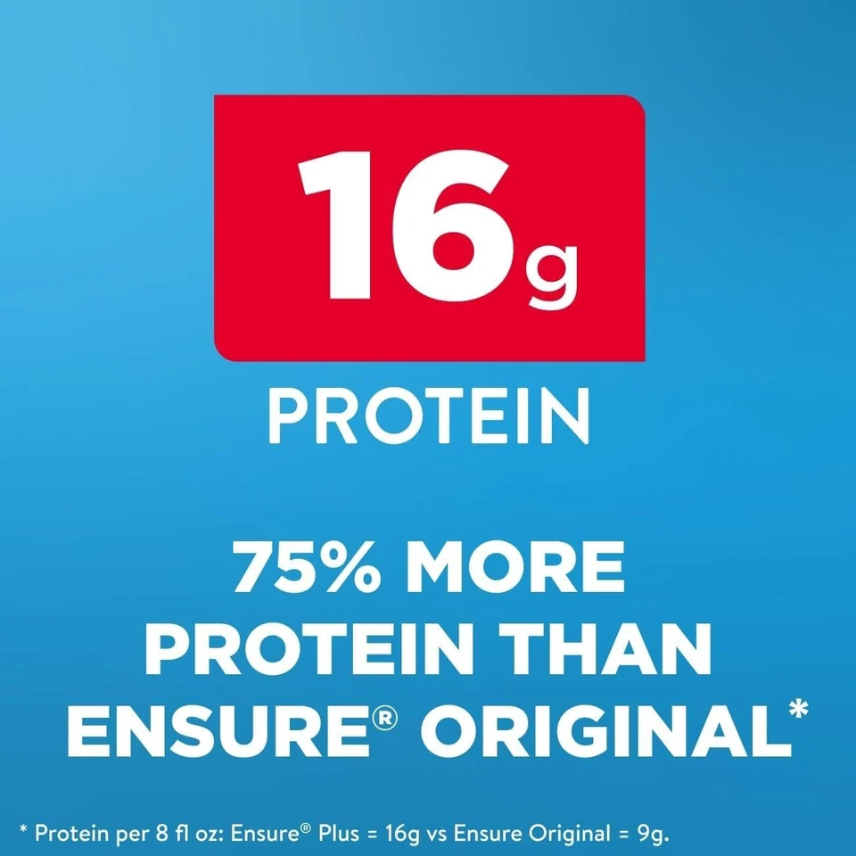 Batido de reemplazo de comida para batido Ensure Plus Strawberry Nutrition 8 fl oz - Paquete de 24 Foto 4 de 4