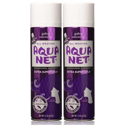 Aqua Net Professional Aerosol HairSpray Extra Super Hold Unscented 11oz (2 Pack)