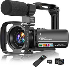 4K Video Camera Camcorder 96MP Vlogging Camera for Youtube 3.0" Touch Screen 18X