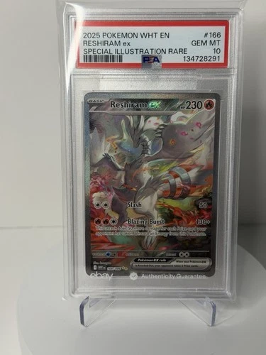 PSA 10 Reshiram EX 166/086 White Flare Pokemon TCG Card SIR Gem Mint