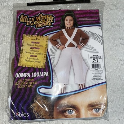 New Rubies Child Oompa Loompa Costume Medium 7-8, Wonka, Slightly Damaged Packag