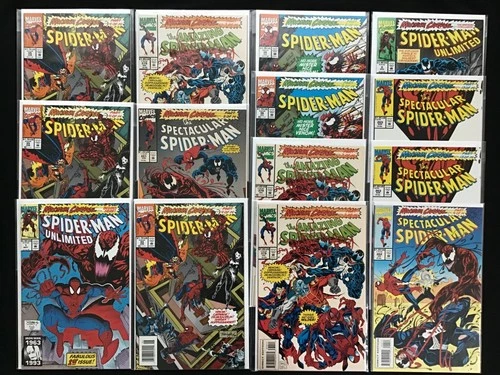 SPIDER-MAN MAXIMUM CARNAGE Lot of 14 Marvel Comic Books - Amazing, Web, Unltd +!