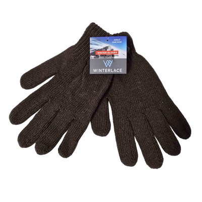 WinterLace Brown Gloves Unisex Adult One Size