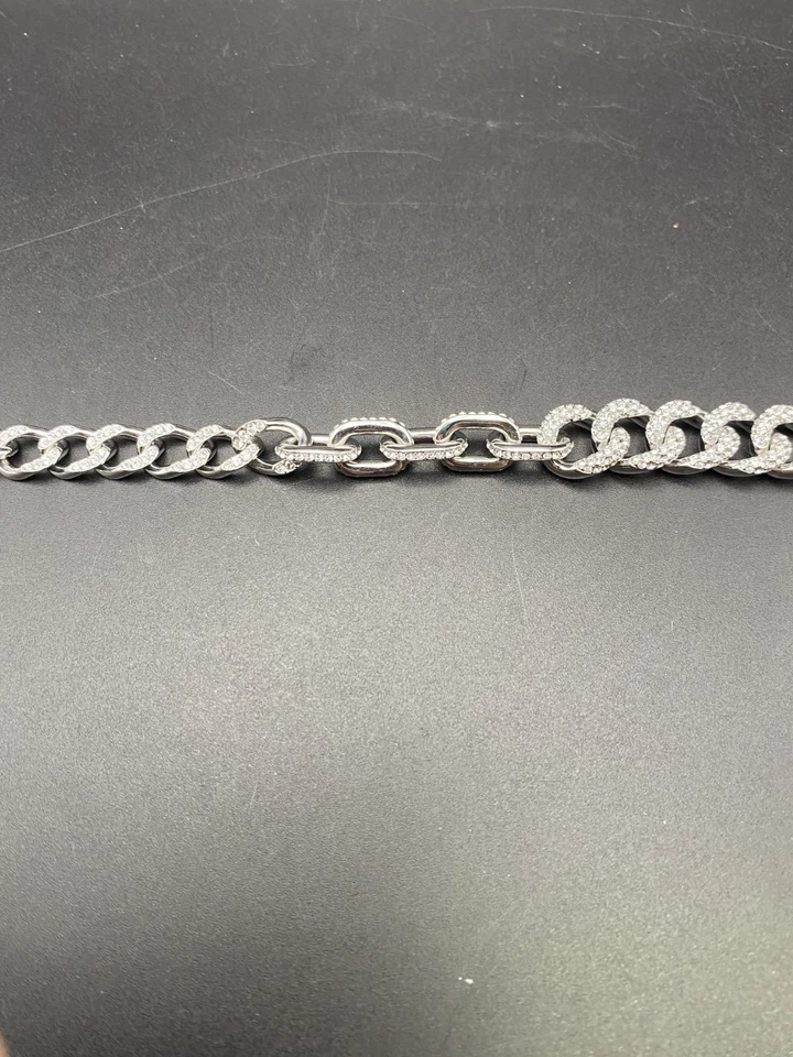 施华洛世奇 Dextera, Pavé, 白色, 镀铑手链 — 第 3/4 张图片