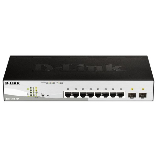 D-Link 10-Port Gigabit Smart Managed PoE+ Switch | 8 PoE+ Ports (130W) + 2 SFP