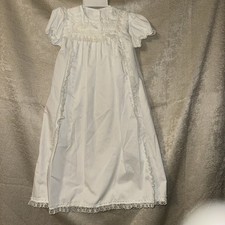 Vintage ALEXIS White Baptism Christening Gown Dress Lace USA 9 Months 17-20lbs