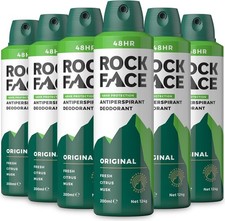 Rock Face Antiperspirant Deodorant for Men Original Fresh Citrus Scent 200ml x 6