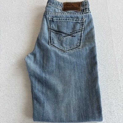 Rock and Roll Cowboy Double Barrel Relaxed Straight Leg Jeans Blue 36x34 Western