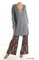 ÜBergangsjacke Cardigan Strickjacke Damen Lang Grau Onesize Mit KnöPfen Sale