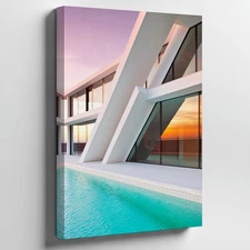 Modern, Minimalist Architectural Structure Featuring A Sleek, Angular Wall Art