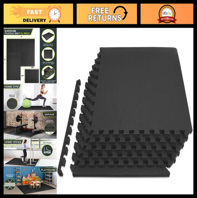 Extra Thick EVA Foam Exercise Puzzle Mat - ¾ Inch Interlocking Tiles, 24 SQ FT,