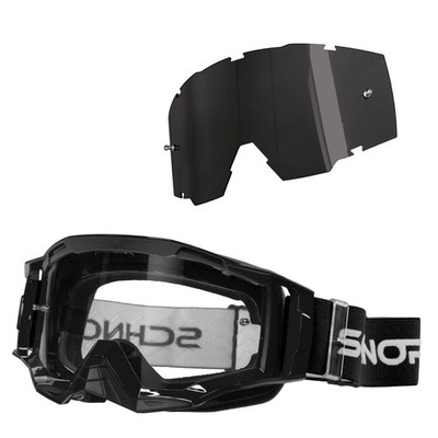 Schnorr MX Neo Motocross Goggles Lens S0 Clear + Tinted, Anti-Fog, Tear-O