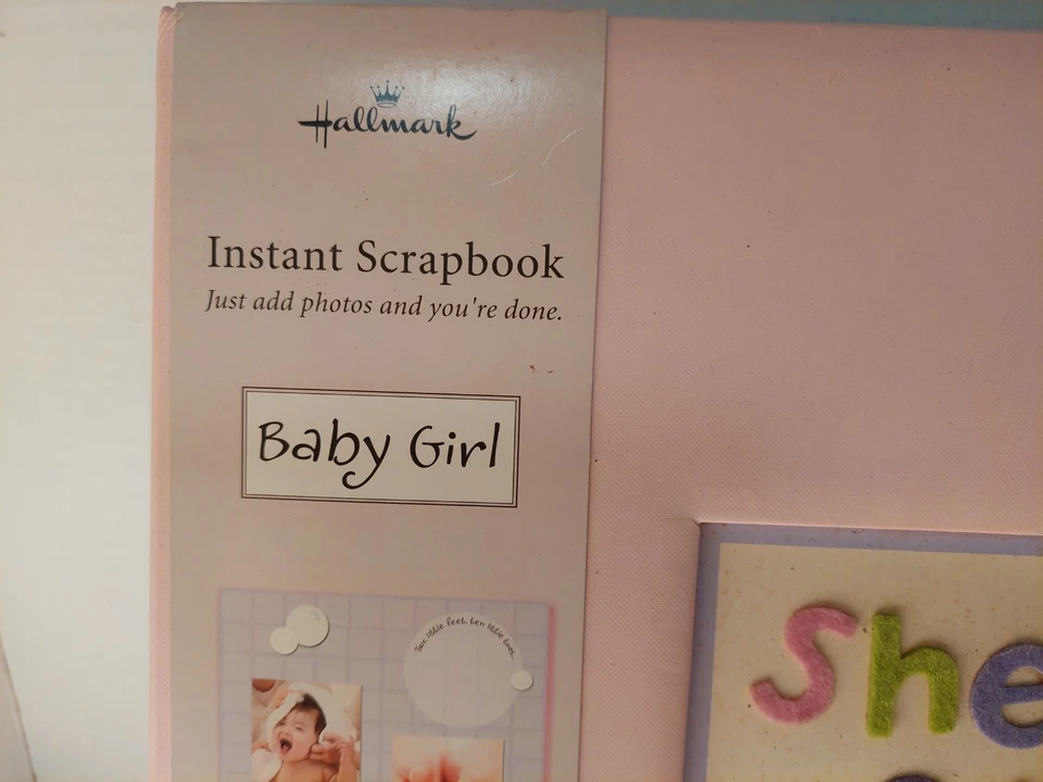 Hallmark Baby Girl розовый мгновенный альбом для скрапбукинга 20 украшенный с 2 фото страниц - Изображение 3 из 4