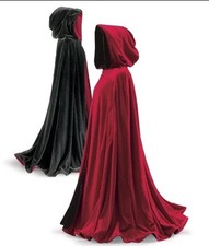 PYRAMID COLLECTION BLACK  RED REVERSIBLE CAPE VELVET CLOAK PLUSH 1 SIZE ADULT