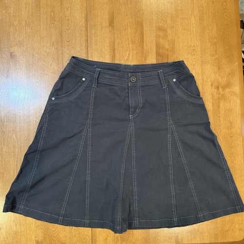 Kuhl Skirt Womens 8 Gray Katerina Cotton Spandex Gorpcore Hiking Camping Western - Picture 1 of 13