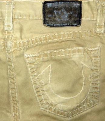 ORIGINAL TRUE RELIGION GENO SUPER T JEANS SLIM STRAIGHT BEIGE SAND W 33/34 LOGAN - Bild 1 von 4