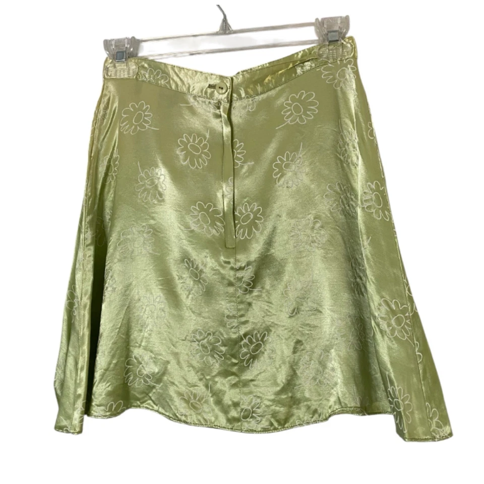 Falda midi floral satinada verde vintage Y2K de Exact Change Fairy Grunge Foto 2 de 4