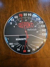 Vintage DuPont Automotive Finishes Paint Advertising Thermometer Humidity 12"
