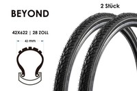 2 StüCk 28 Zoll Fahrrad Reifen 28X1.60 Tire City Trekking 42-622 Mantel Reflex