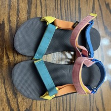 Teva Original Universal Kids Rainbow Platform Sandals Multi Color Youth Size 4