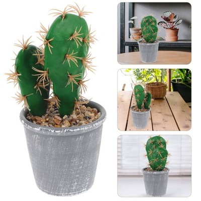 Cactus Figurine Simulation Artificial Large Plants Potted Green Bonsai