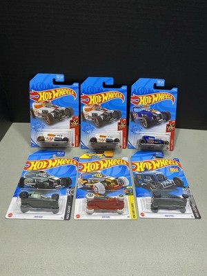 LOT OF 5 HOT WHEELS MOD ROD'S DIFFERENT YEARS AND COLORS + 1 - MAX STEEL