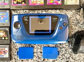 Sega Game Gear - Works, Recapped, 14 Games, Clean Shell, Power Supply + more