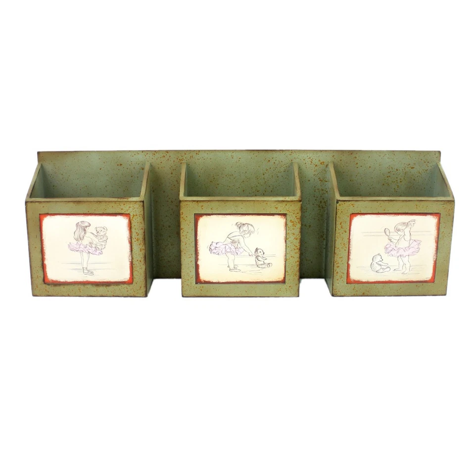 12" X 36" Green Wood Wall Decor Foto 3 de 4