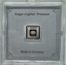 Geiger Original Premium 1 Gram 999 Fine Silver Feinsilber in Assay Square 026GRS