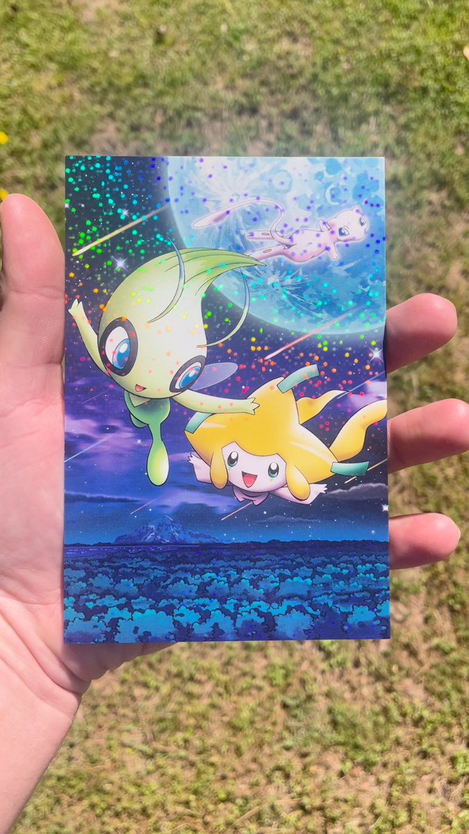 MEW/CELEBI/JIRACHI 2005 POKEPARK JPN POSTCARD STARRY SKY TRIP