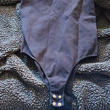 Women s Black One-Piece Bodysuit Size M Regular Snap Closure Stretch Opaque