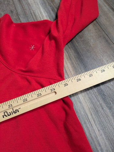 Catlady Mercer Street Studio 2X Top Cat Christmas Red Long Sleeve Shirt Blouse - Picture 4 of 6