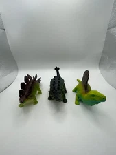 Lot of 3 VTG Retro Greenbrier International Dinosaur Toy Figures Scales Spiky
