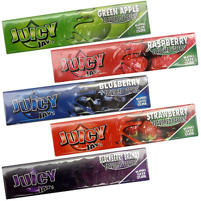 12 x Juicy Jay's Blättchen King Size Long Papers mit Aroma Geschmack