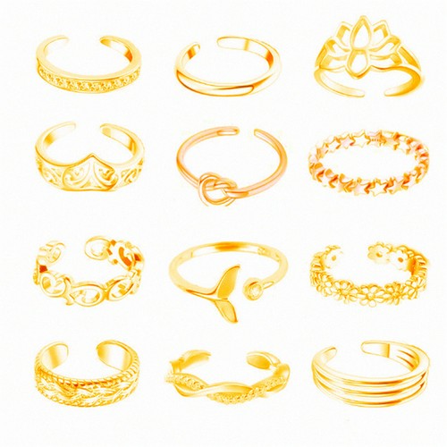 12P Set Opening Ring Fashion Jewelry 925 Sliver Plated For Wemon Wedding W62 - Picture 4 of 7