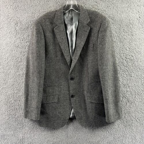Mens Harvey & Jones Tailored Fit Size 42 R Grey Tweed Blazer Jacket Sport Coat - Picture 1 of 10