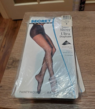 Secret Deluxe control top pantyhose super sheer sz B reinforced toe nightshade