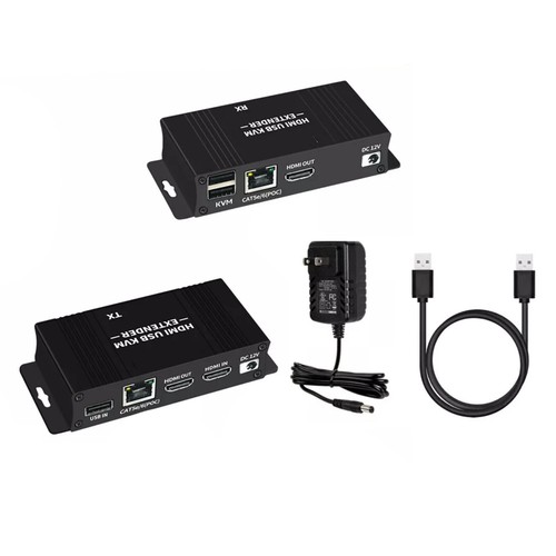 Plug & Play 60M HDMI KVM Extender Over Ethernet Cat5e/6 HDMI USB RJ45 Extender
