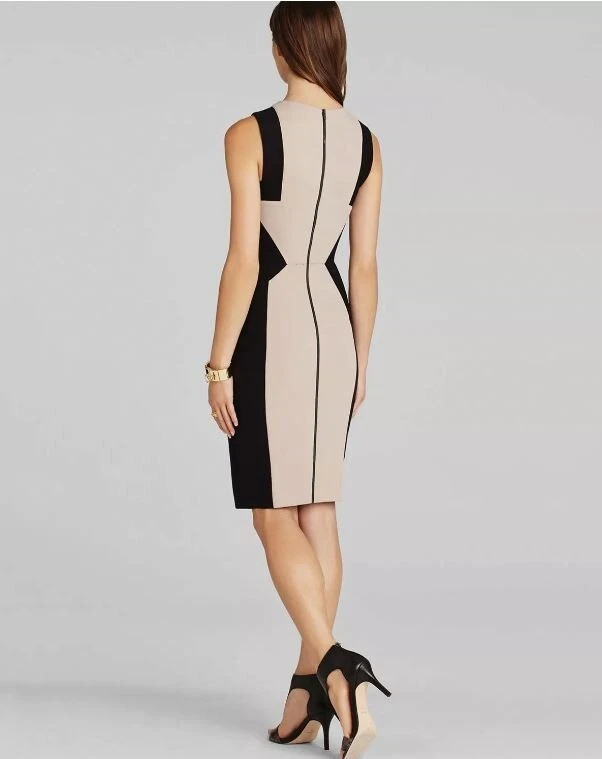 OFF WHITE ABITO NUOVO CON ETICHETTE 289 BCBG MAXAZRIA NERO BIANCO SPORCO EVELYN 2 4 6 8 10 XS S M L