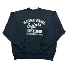Vintage 90's Made in USA St. Paul Saints Minor League MILB Crewneck Black Size L