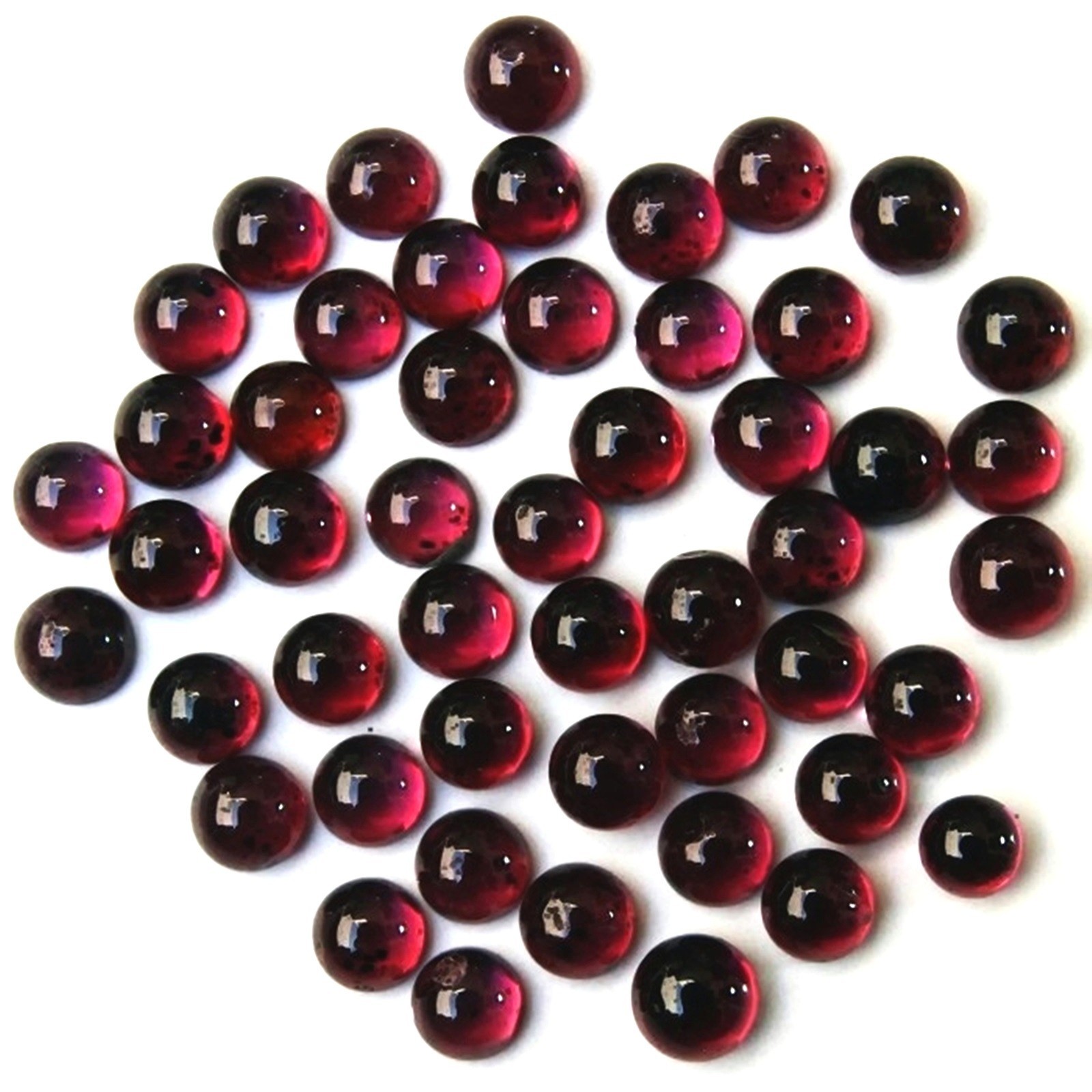 Wholesale Lot of 3.5mm Round Cabochon Natural Garnet Loose Calibrated Gemstone