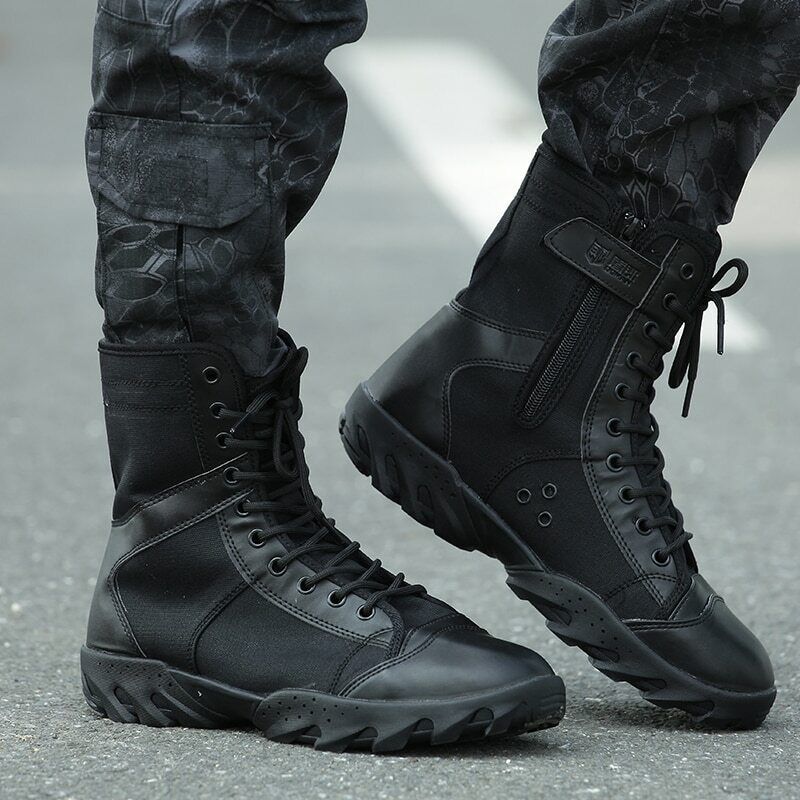 De Combate Negras Botas Militares Hombres Zapatos Al Libre Botas Táct | eBay